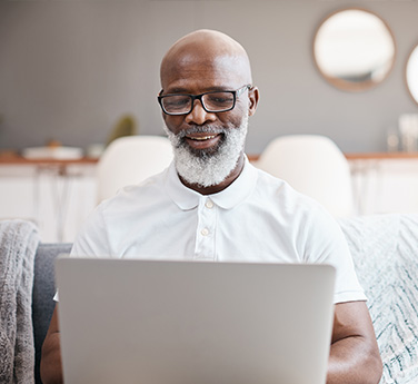 Man in meeting at home