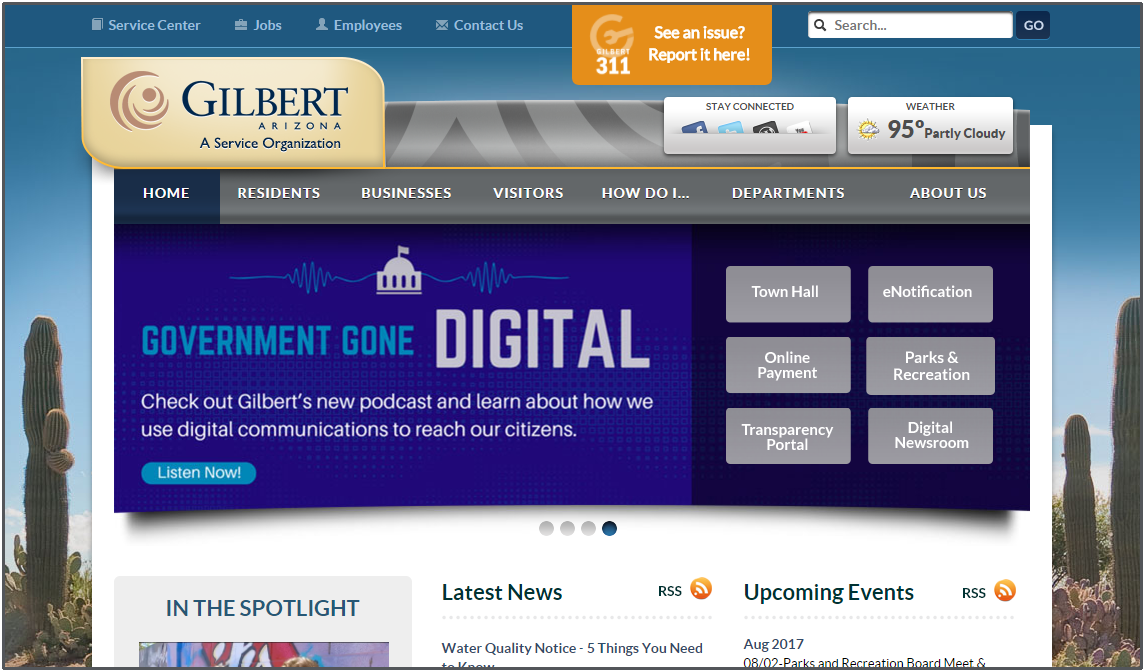 Gilbert, AZ homepage 