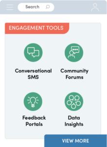 Granicus Engagement Cloud dashboard displaying a variety of engagement tools for government