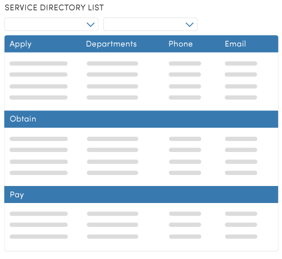 govAccess service directory list